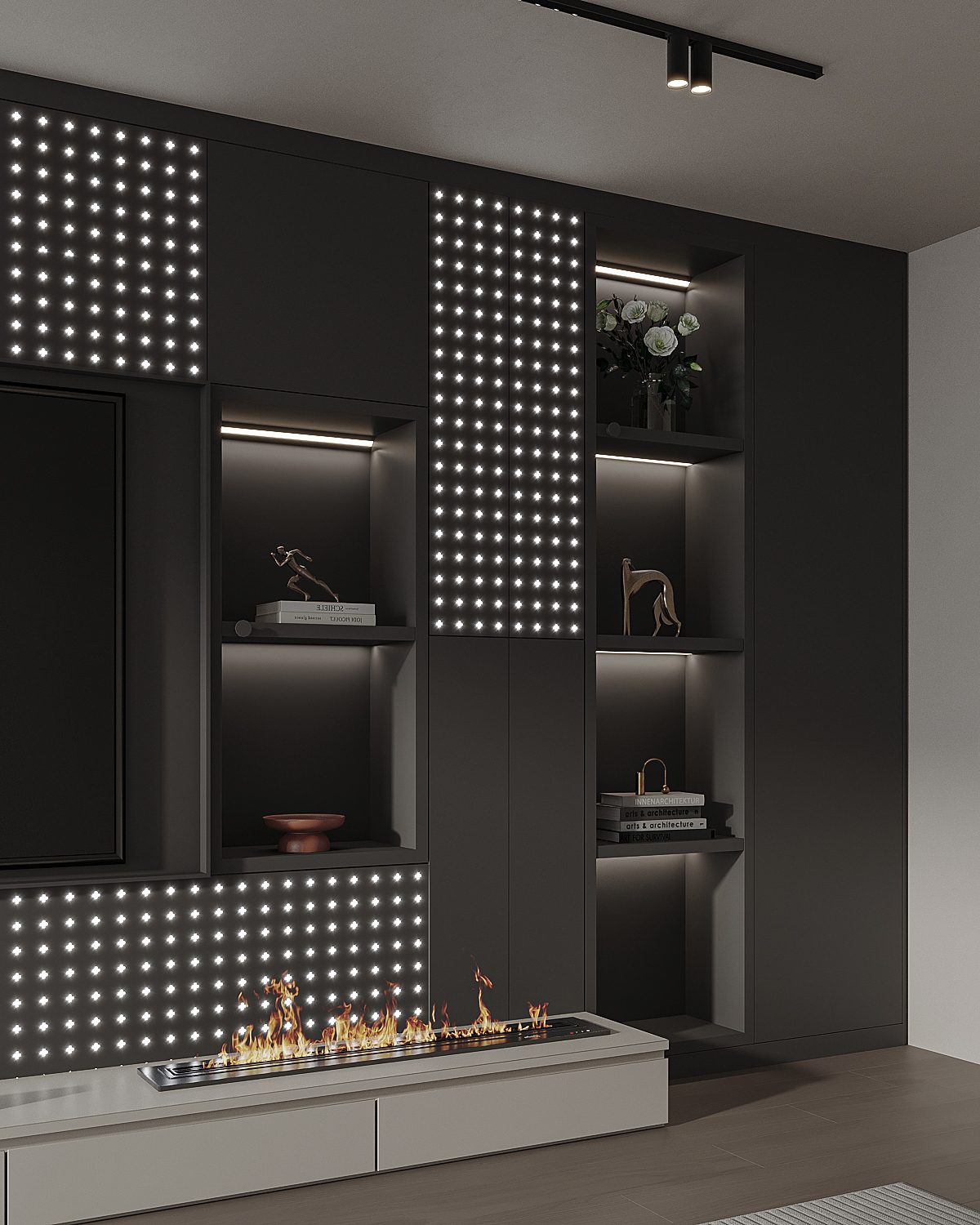 Bathroom lighting wall niche