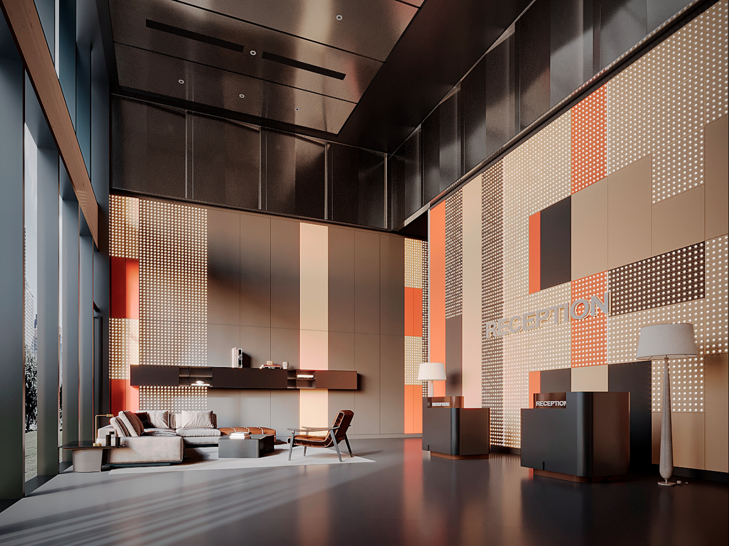 Commercial showroom wall panel